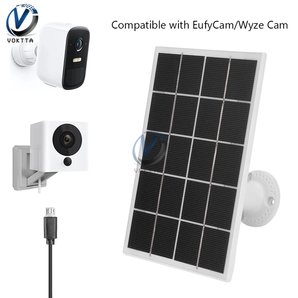 Solar Panel Type-c DC5521 Interface Solar Charging Panel Waterproof Outdoor Solar Battery Charger for Monitoring Security Camera