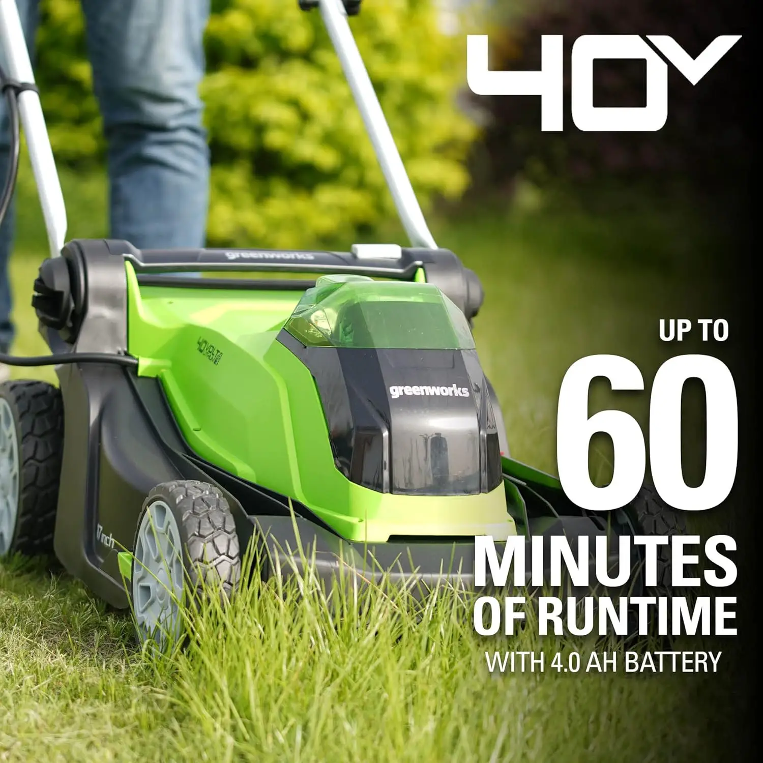 

40V 14" Cordless Lawn Mower / Blower Combo Kit, 4.0Ah USB Battery and Charger Included