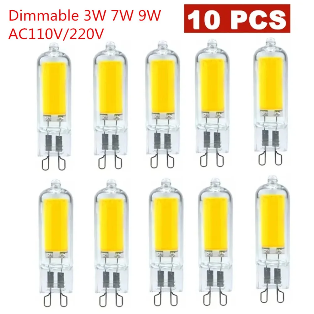 10 stücke LED G9 Birne 110V 220V Cob LED Glühbirne ersetzen traditionelle Halogen Glühbirne Glas lampe für Pendel leuchte nach Hause