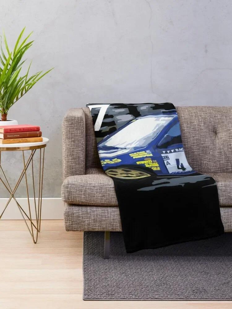 world rally blue 555 colin McRae GC8 Throw Blanket Vintage Large manga Fashion Sofas Blankets