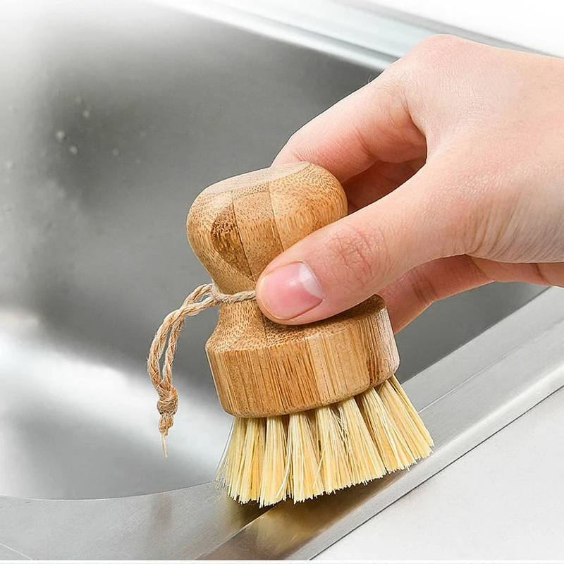 Kitchen Cleaning Brush, Palm Brush, Wash Dishes, Pots, Dishes Sink Cleaning Tools, Short Handle, Soft, Hard Hair, Special, 2Pcs