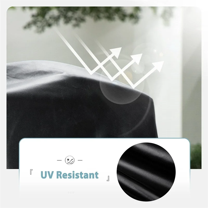 10 사이즈 원형 파티오 가구 커버는 대부분의 원형 테이블에 맞습니다. 내구성 있는 패브릭 커버, 찢김 방지 먼지 커버