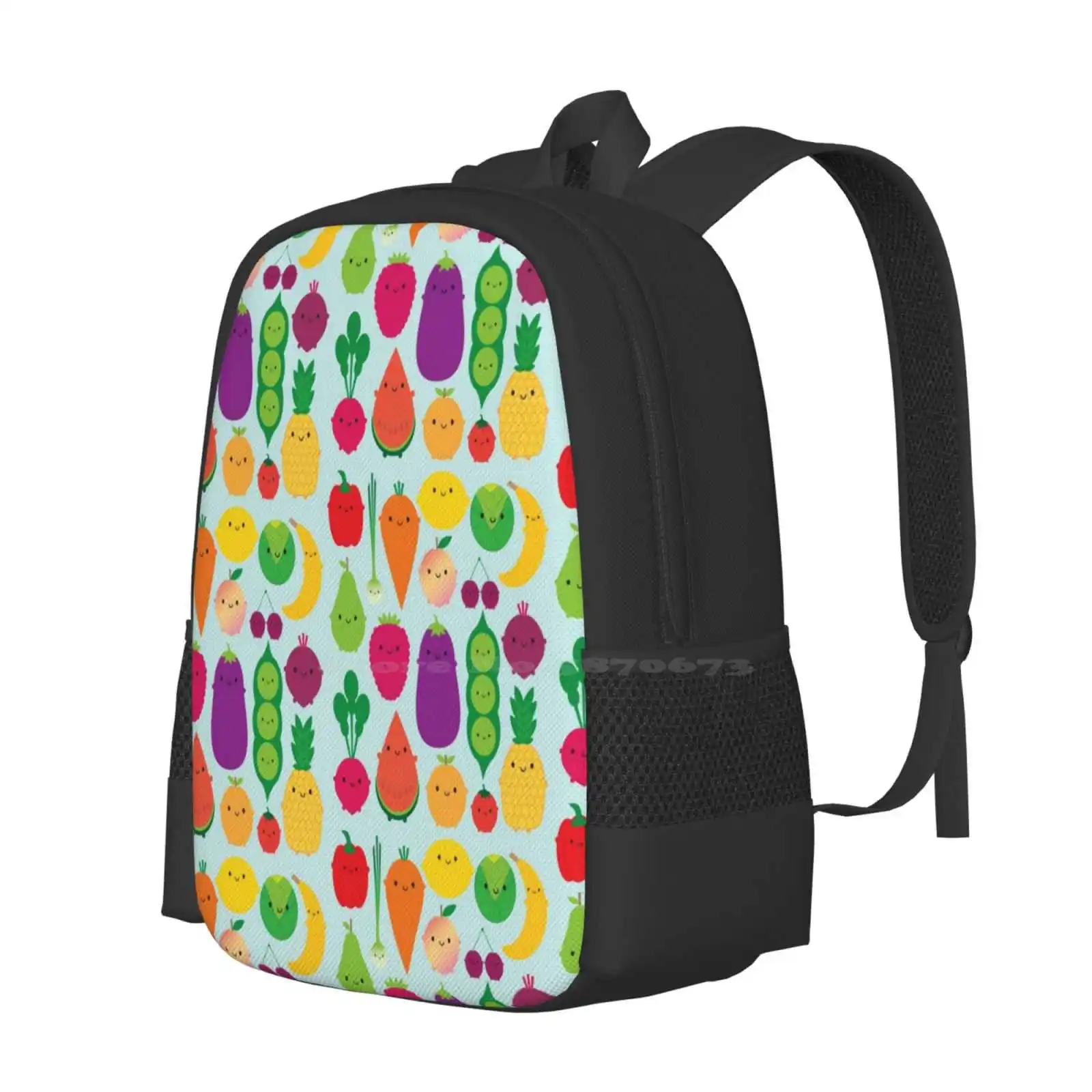 5 A Day Fruit & Hot Sale Backpack Fashion Bags Fruit 5 A Day Vegan Healthy Eating Diet Kawaii Cute Food Happy