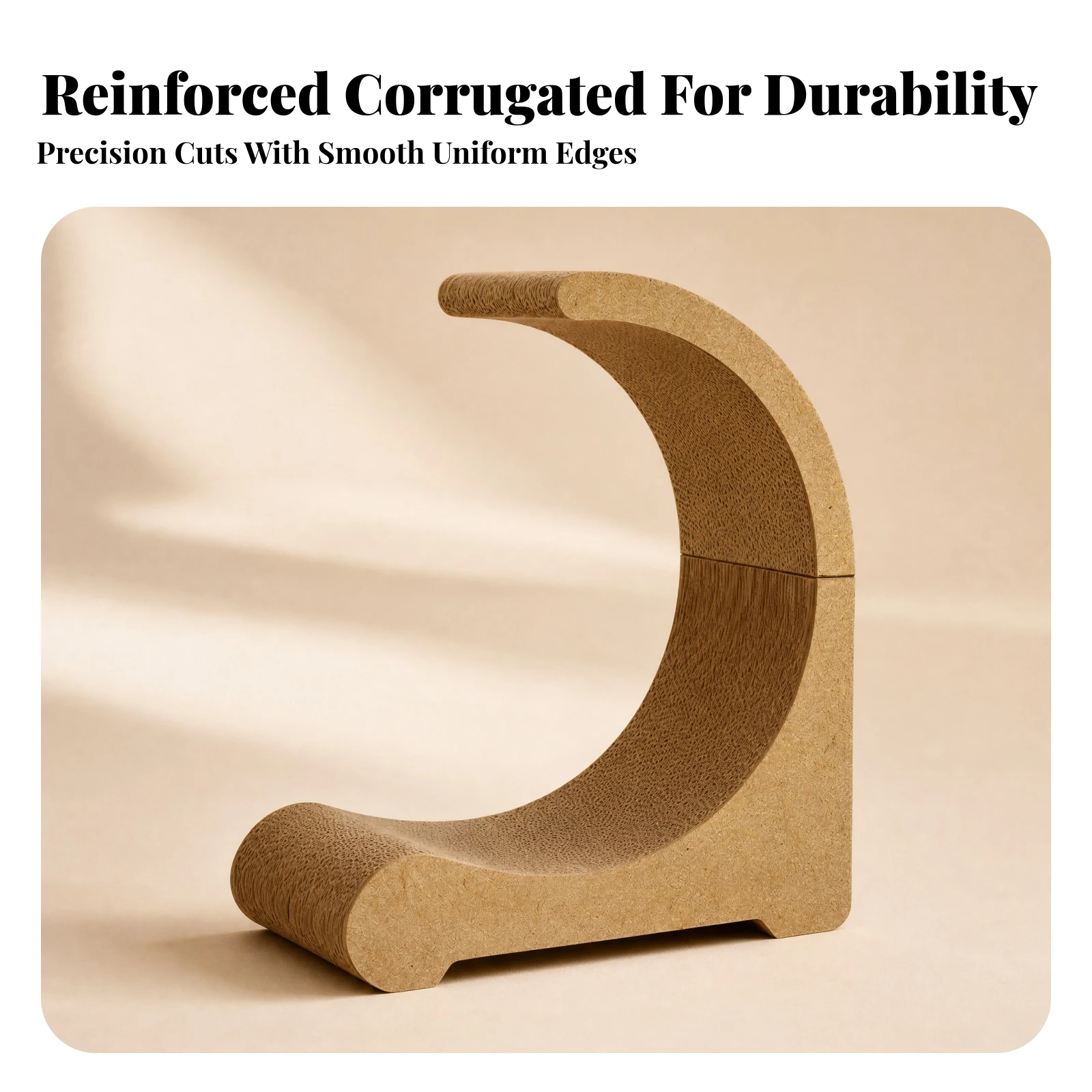 Crescent Cat Scratcher Insert Long-Lasting Curved Cat Scratch Replacement Core Corrugated Replacement Scratcher Pad Recycled