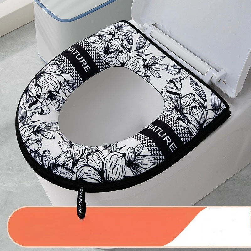 

Антикварная серия: Утолщенное сиденье для унитаза с мультяшным рисунком, универсальное, всесезонное, водонепроницаемое, простое покрытие для унитаза