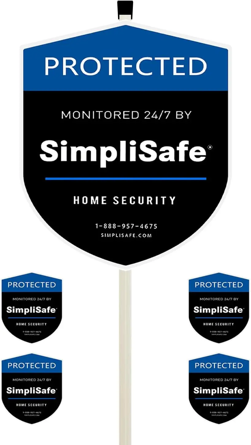 

Yard Sign with 4 Window Stickers for Home Security System, Stake Included, Bright Colors, Easy Installation