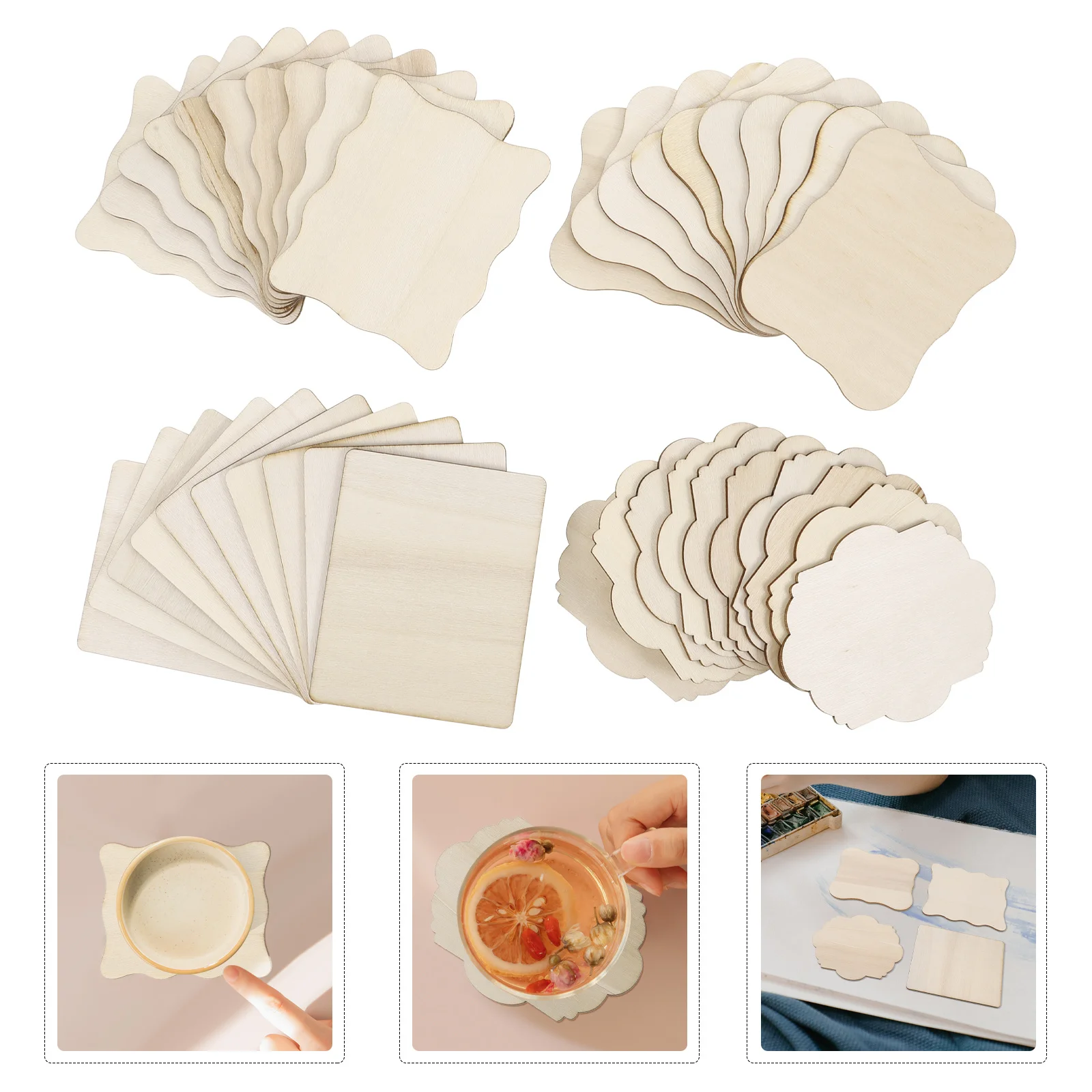 

40Pcs Wooden Discs for Crafts Unpainted Natural Slices Perfect for Handmade Ornaments Wood Slices Crafting Wood Discs