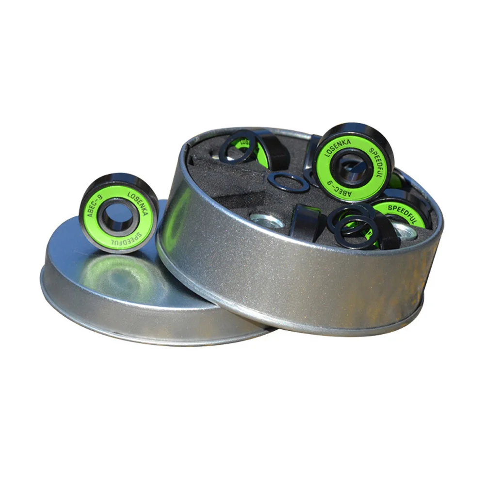 chrome-steel-skate-bearings-22x7mm-90-seconds-spin-racing-bearing-kit-with-spacers-speed-rings-skate-accessory-amb334