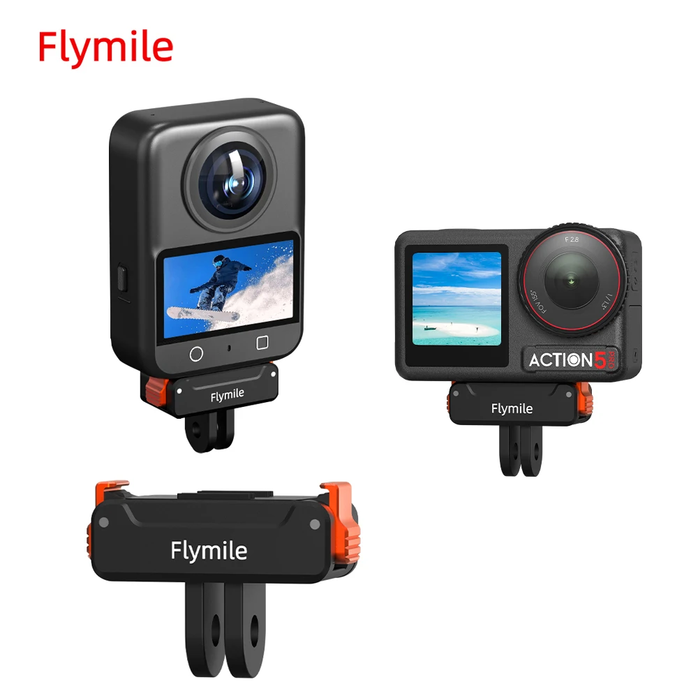 

Flymile Magnetic Quick Release Adapter Mount for DJI Osmo360/Action 5 Pro Accessorsie Dual-Claws Base Extension Bracket