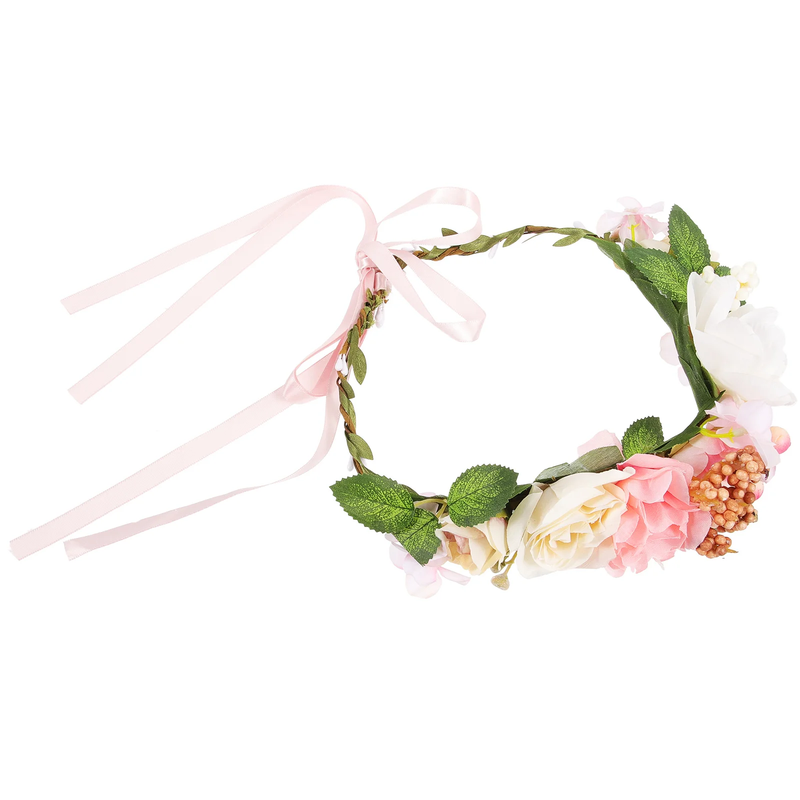Hawaiian Flower Wreath Elegant Durable Bride Wedding Party Wreath for Engagement Pageant Theme Party Decoration Garland Ornament