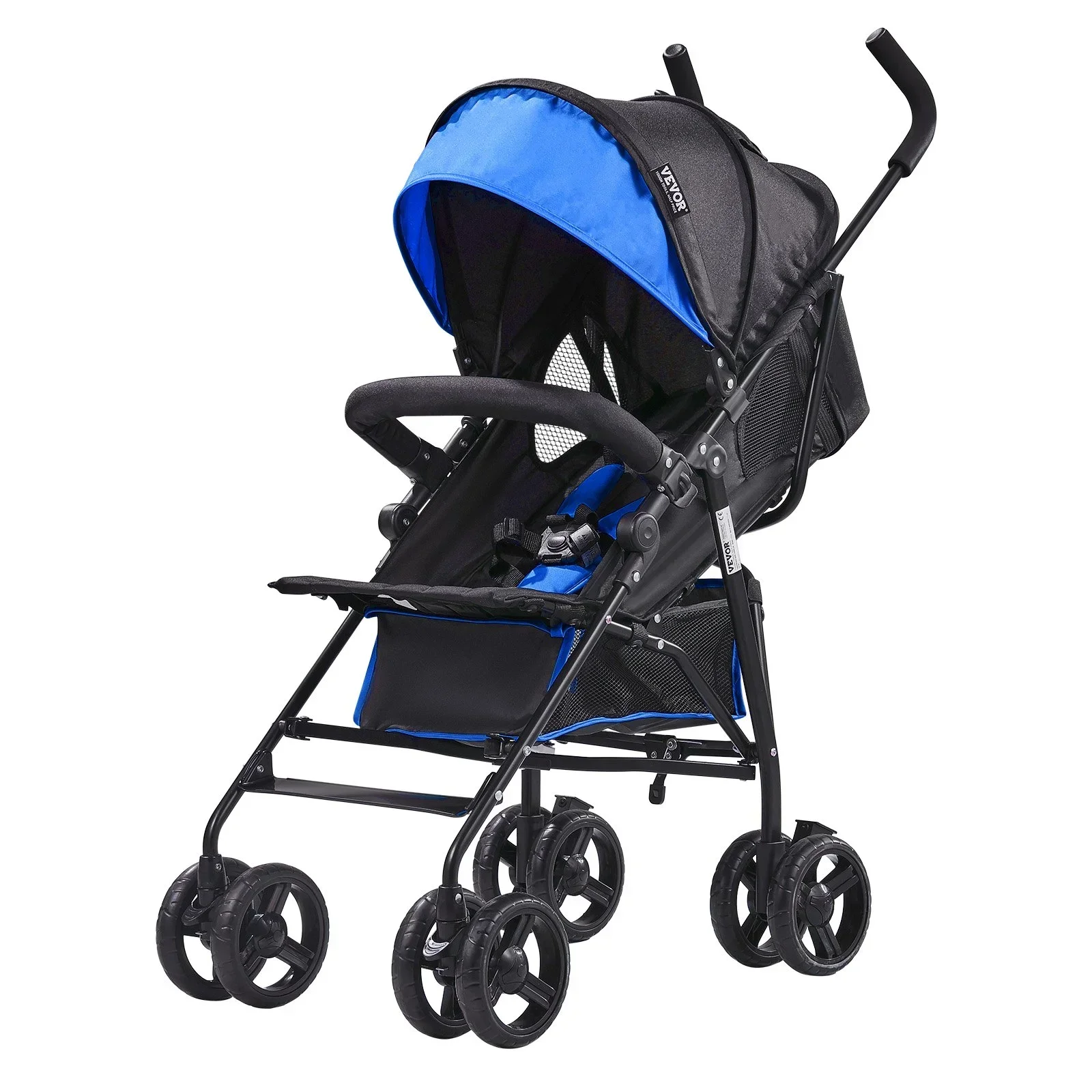 

Lightweight Stroller - Compact, Easy Fold, Adjustable Backrest, Black & Blue