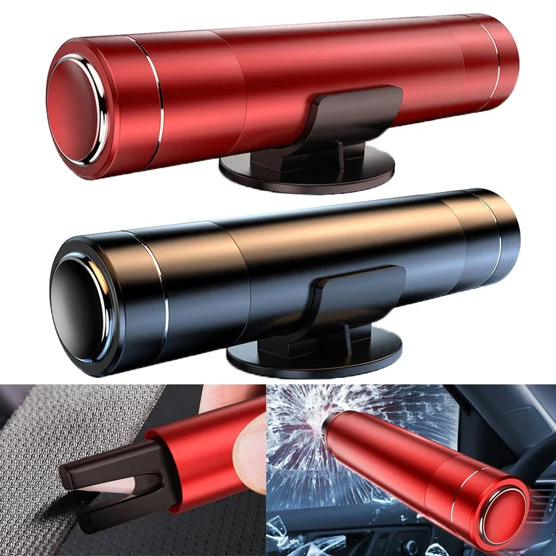 2 In 1 Car Safety Hammer Emergency Glass Breaker Cut The Seat Belt High Hardness Tungsten Steel Rescue Tool Auto Accessories