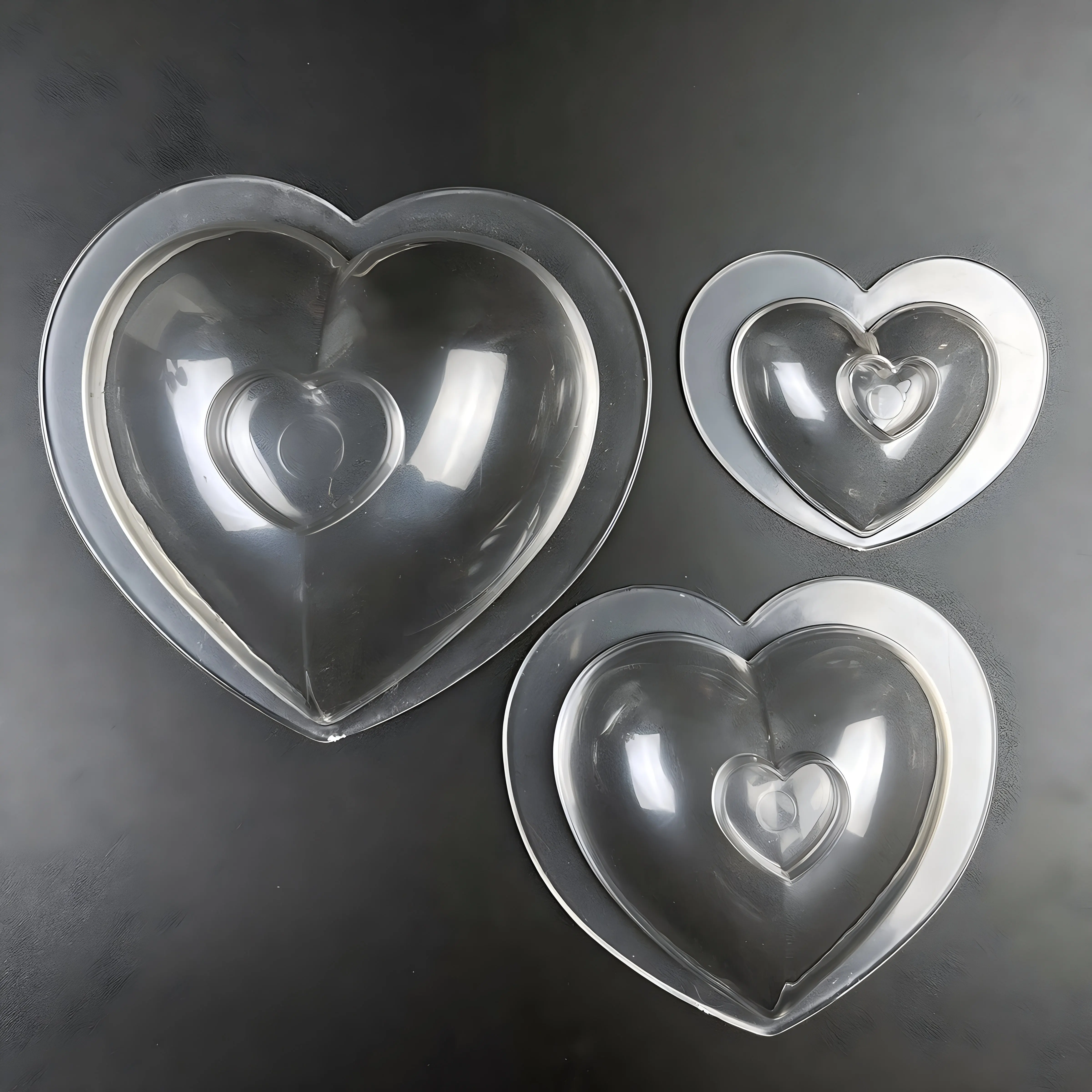 3 pz/set stampo per cioccolato a forma di cuore stampo per caramelle 3D in plastica di san valentino per caramelle pasticceria da forno utensili da pasticceria