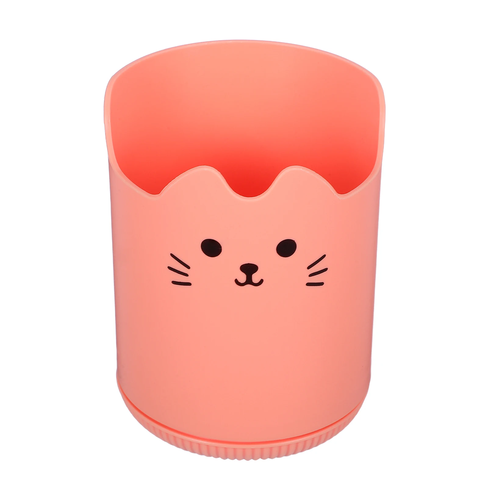 

Desktop Cartoon Pen Holder Large Capacity Pink Plastic Stationery Organizer Desk Clutter Free Pencil Pot Student Storage Decor