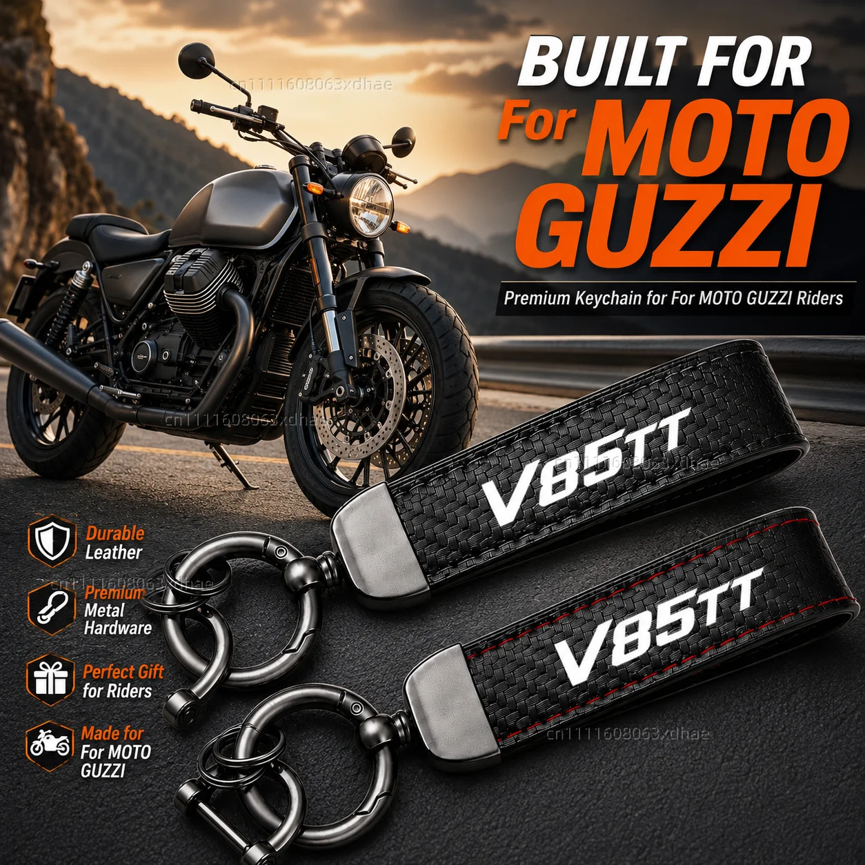 High-Grade Leather Motorcycle Keychain Holder Keyring Accessories For MOTO GUZZI V85TT V 85 TT V85 TT