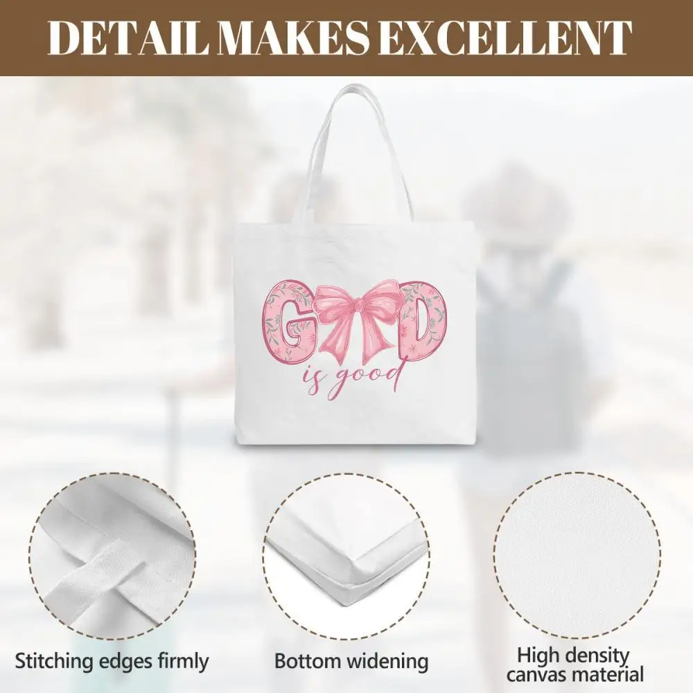 Tote "Dios es buena". Diseño de versículo bíblico para comestibles, escuela y trabajo. Un regalo fiel.