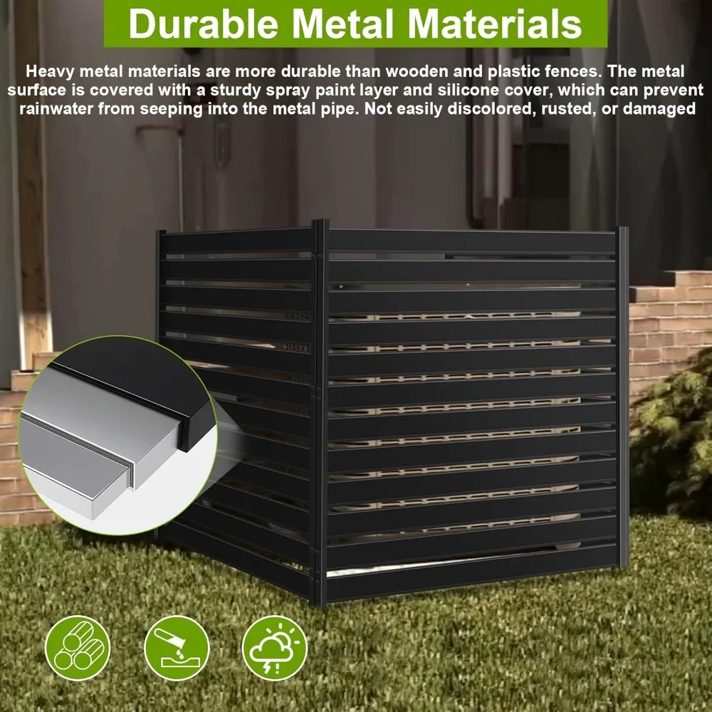 Schermo per recinzione del condizionatore d'aria W x H, recinzione per la privacy del bidone della spazzatura a 3 pannelli, pannelli per recinzione per la privacy per piscina all'aperto e altre unità