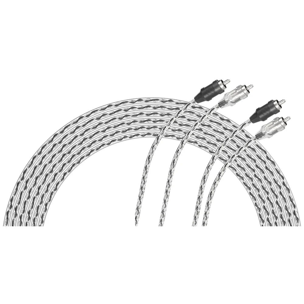 12フィート高品質ツイストRCA相互接続オーディオケーブル低ノイズ耐久性のあるデザイン安全な接続カーステレオアンプ