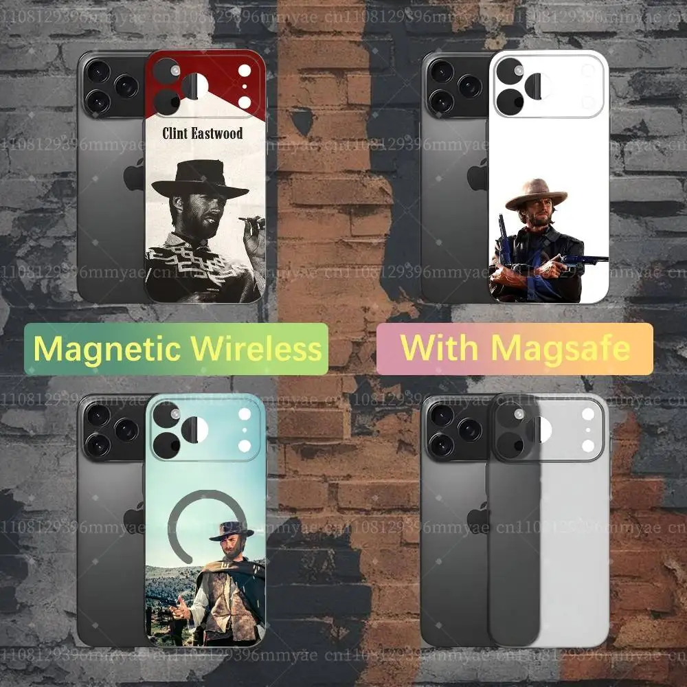 Clint Eastwood Cowboy Phone Case For iPhone 18,17,16,15,14,13,12,X,XS,Pro,Max,Plus,E,Air,Mini with Magsafe Magnetic Slim Frosted