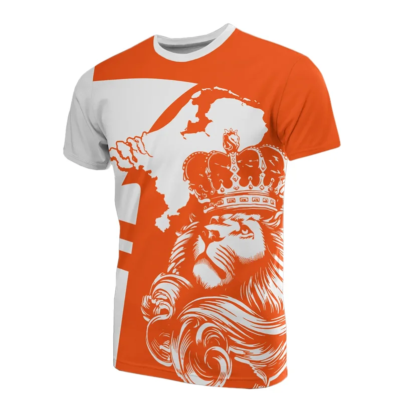 NIEDERLÄNDISCHE Flagge 3D-Druck Sport Schnelltrocknend Breatha Herren T-Shirt Outdoor Fußball Uniform Team Training Eltern-Kind Kurzarm – Detail 12