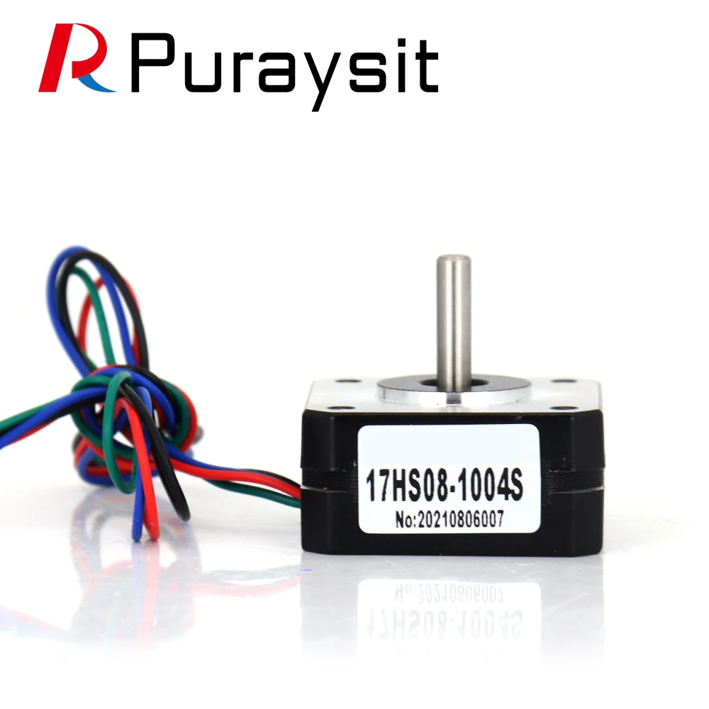 Puraysit-Motor de passo Nema 17, extrusora CNC, impressora 3D, 4 chumbo, 17HS08-1004S, 20mm, 16Ncm, 1A, Nema17