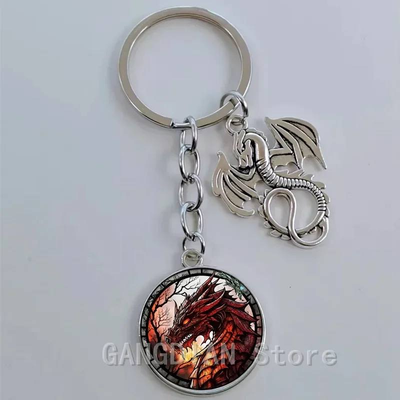 Key Chain Dragon Chinese Loong Cute Glass Pendant Wallet Car Key Chain Wedding Party Creative Gift Dragon Pendant