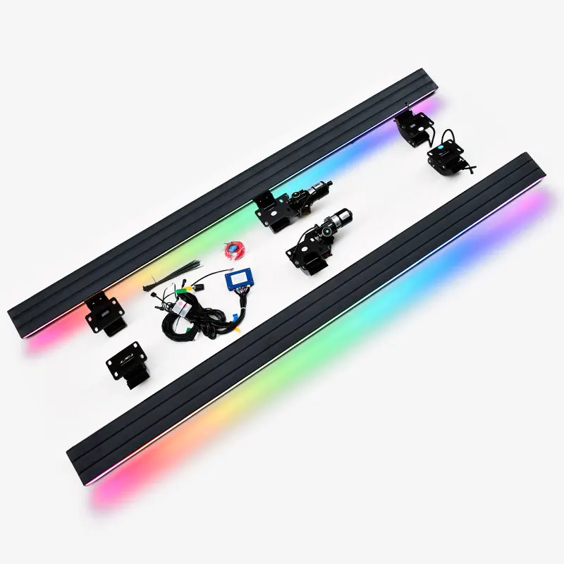 Electric Running Boards Retractable Aluminum Alloy Neon LED Lights For Land Cruiser 90 Prado J90 1996-2001 with Carry Bag view 6