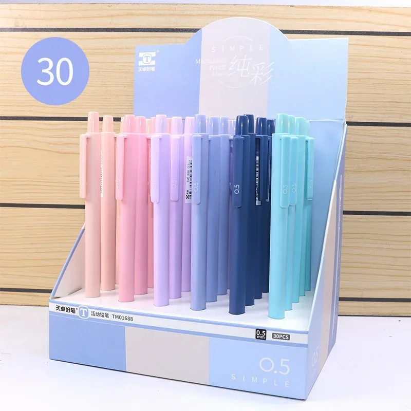 1/6pcs Fashion Macaron Mechanical Pencil Cute 0.5/0.7mm Student Automatic Pen For Kids Gift School Stationery Office Supplies