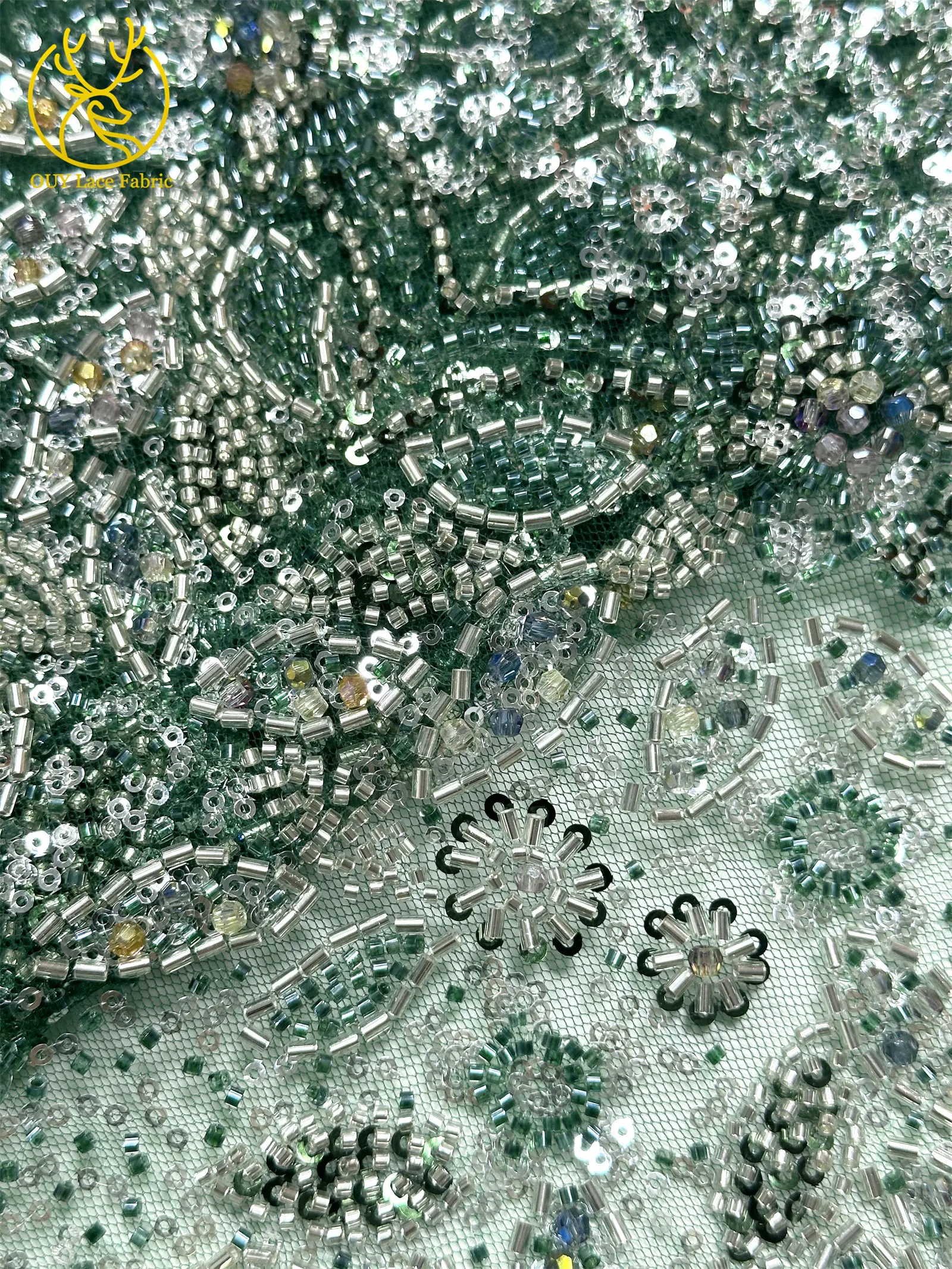 5 Yards nigerianischer Perlen-Spitzenstoff 2026, neues Design, afrikanischer französischer Pailletten-Spitzenstoff, geeignet für Damen-Hochzeits-Party-Kleider – Detail 19