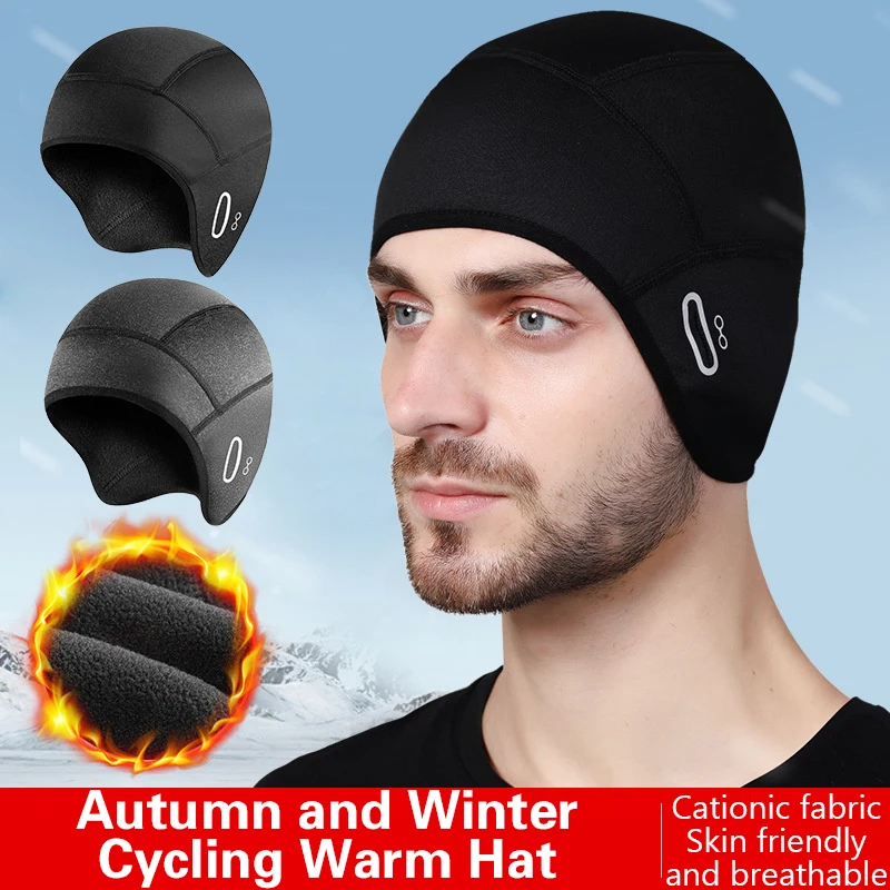 Winter Outdoor Cycling Warm Hat Helmet Lined With Ear Protection Windproof Fleece Warm Hat Mountaineering And Skiing Cold-proof