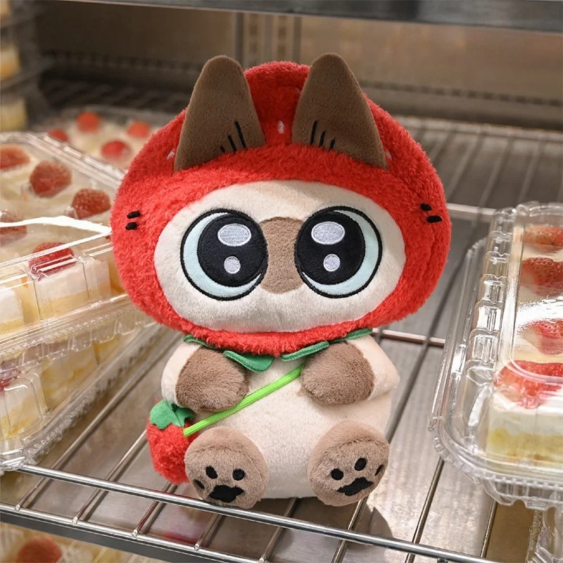 

2026 New Style Genuine Azuki The Siamese Cat Fruity Series Red Strawberry Plush Doll, 26cm Soft Stuffed Plush Doll Toy Gift