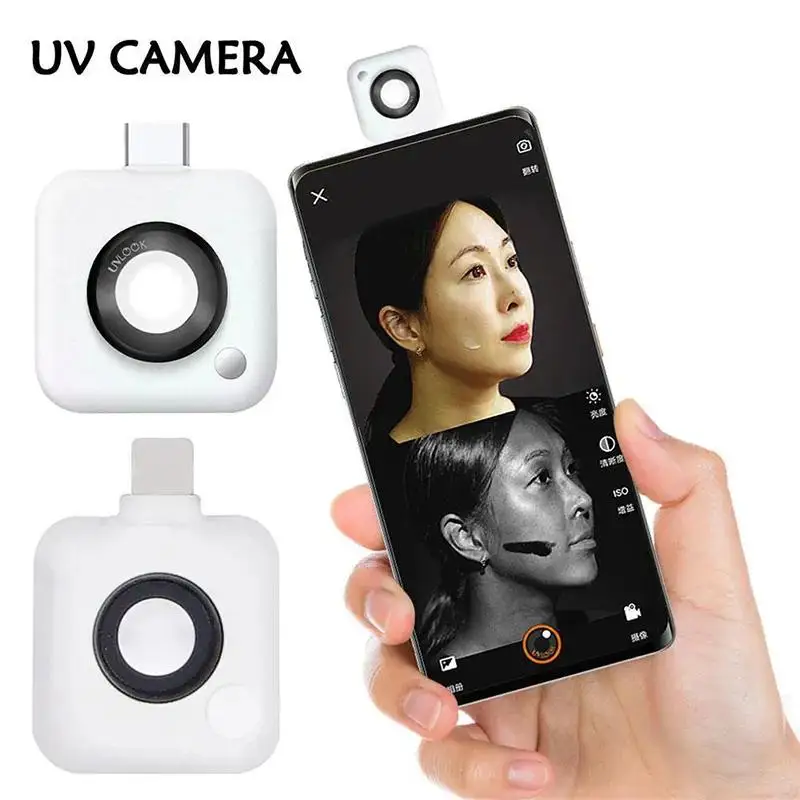 

UVLOOK UV Mirror for Sunblock Sunscreen Observation and Makeup Remove UV Light UV Camera Portable New Technology New Invention