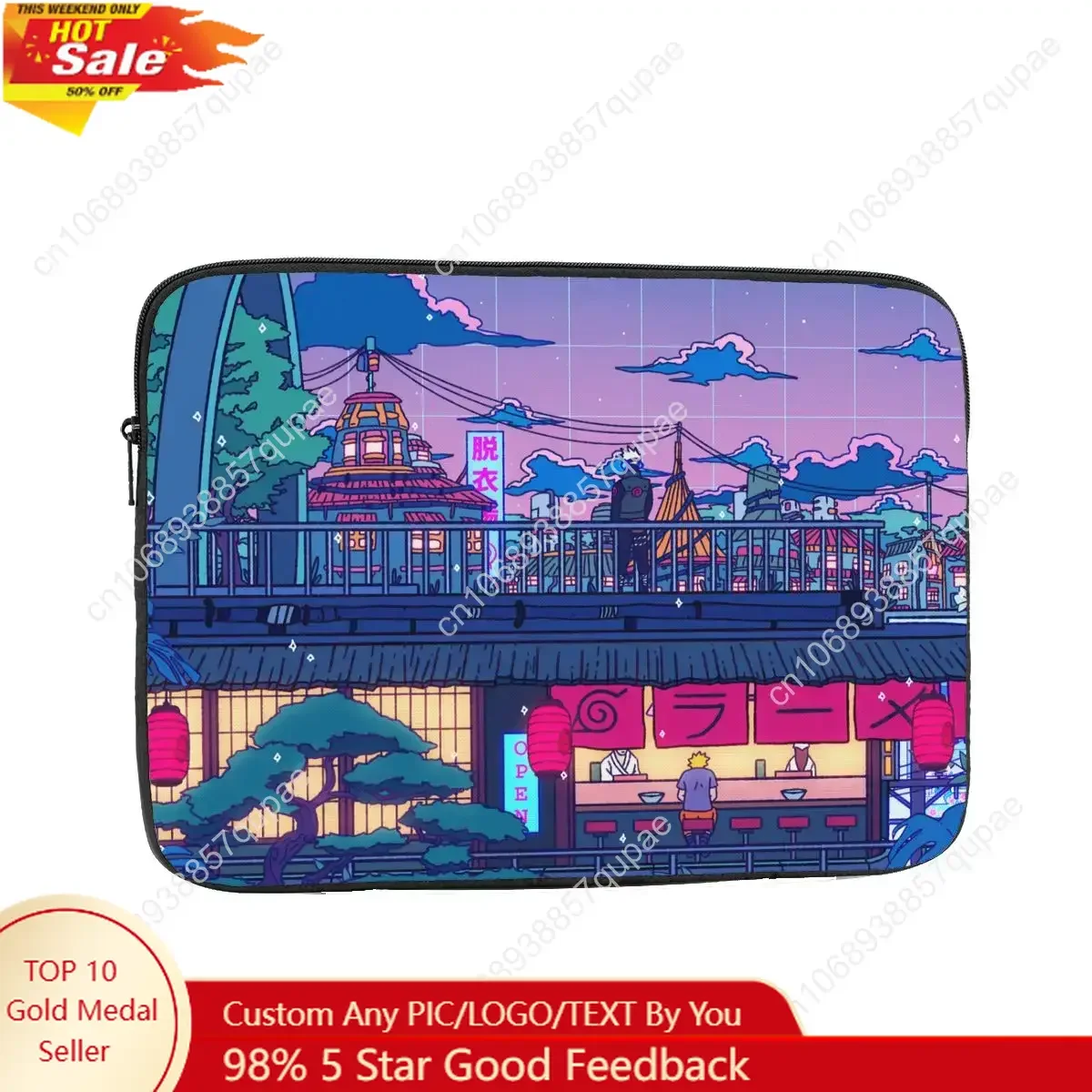 

Laptop Notebook Bag Case Anime Manga City Night Kawaii Cool Computer Sleeve Case 12 13 15 17 Inch Shockproof Case Bag