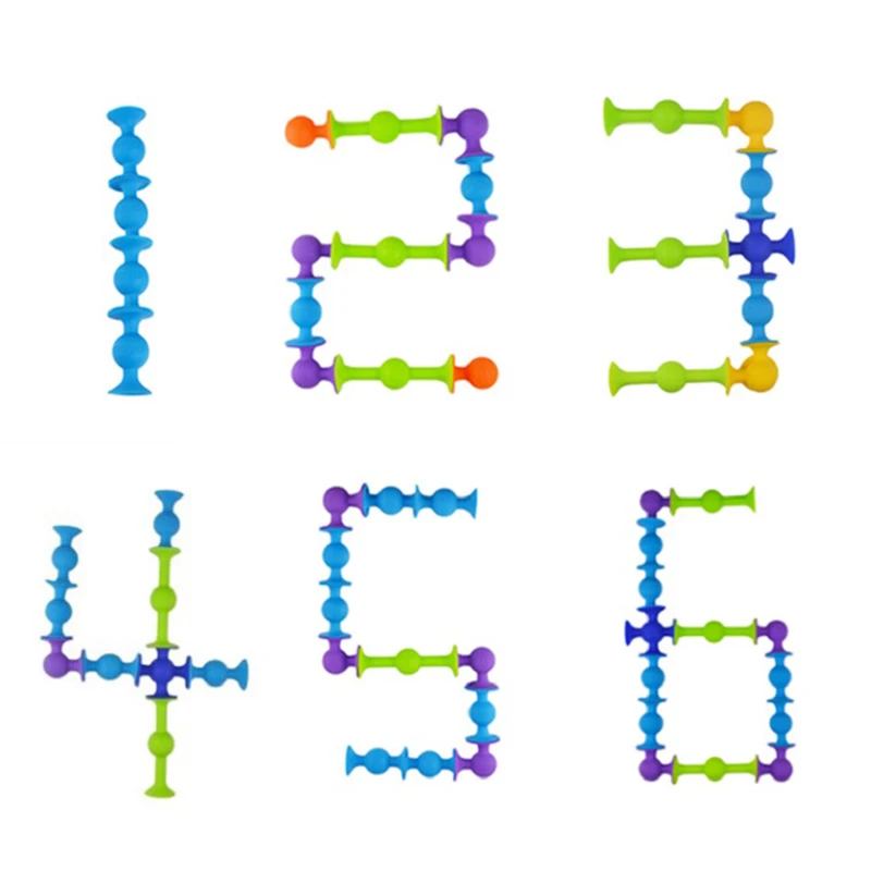 Miękkie silikonowa przyssawka klocki budowlane DIY silikonowy blok Model przyssawka zmontowany zabawne zabawki edukacyjne budowlany dla dzieci