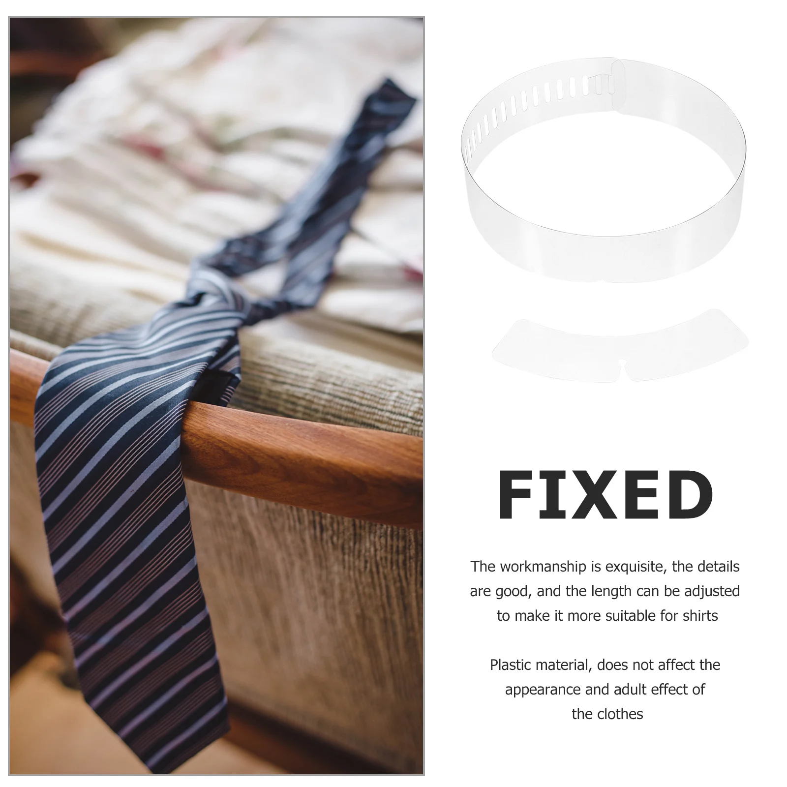 200 قطعة شرائط طوق شفافة لوازم تثبيت بلاستيكية للقمصان صنعة بديعة دعم طوق القميص قابل للتعديل #6