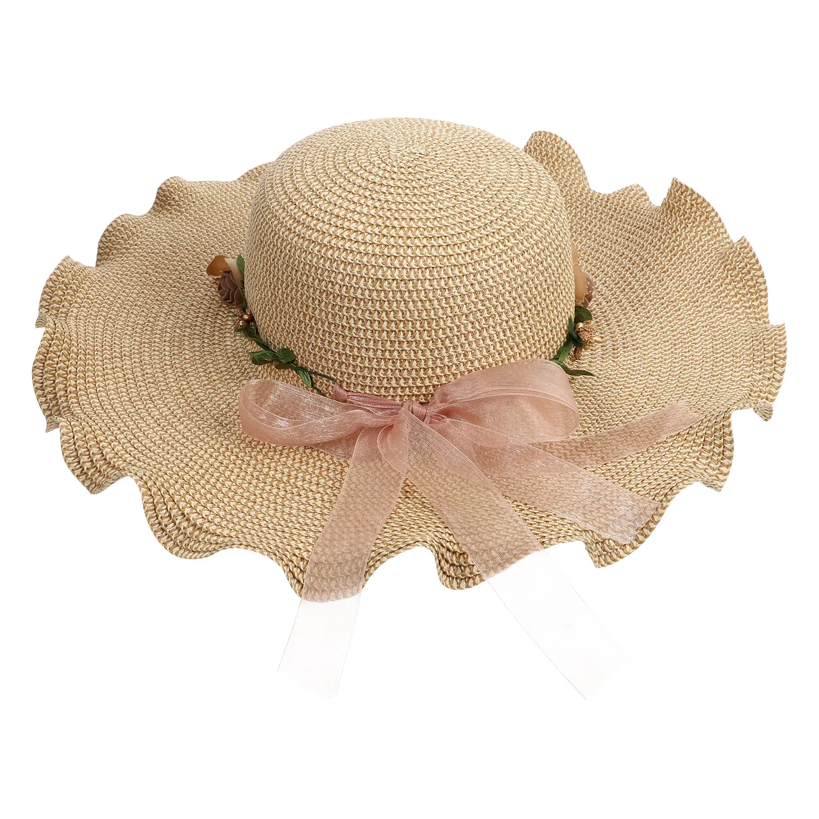 

1Pc Fashion Straw Woven Hat Summer Beach Sun Protection Hat For Outdoor Activities