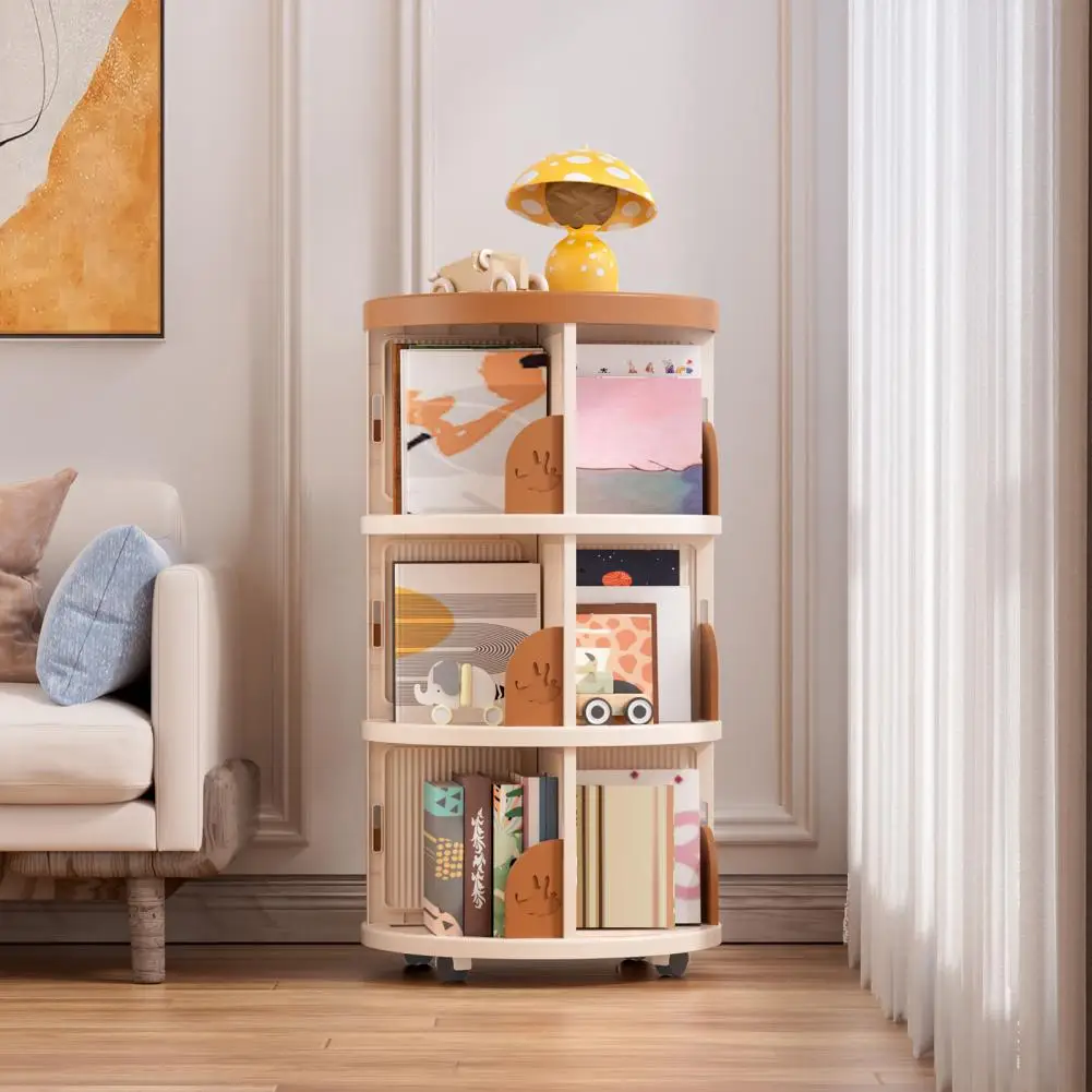 

Spinning Bookshelf, 360 Display Floor Standing Bookcase, 3 Tier Floor Standing Bookcase, Small Corner Bookcase, Kids Room Book S