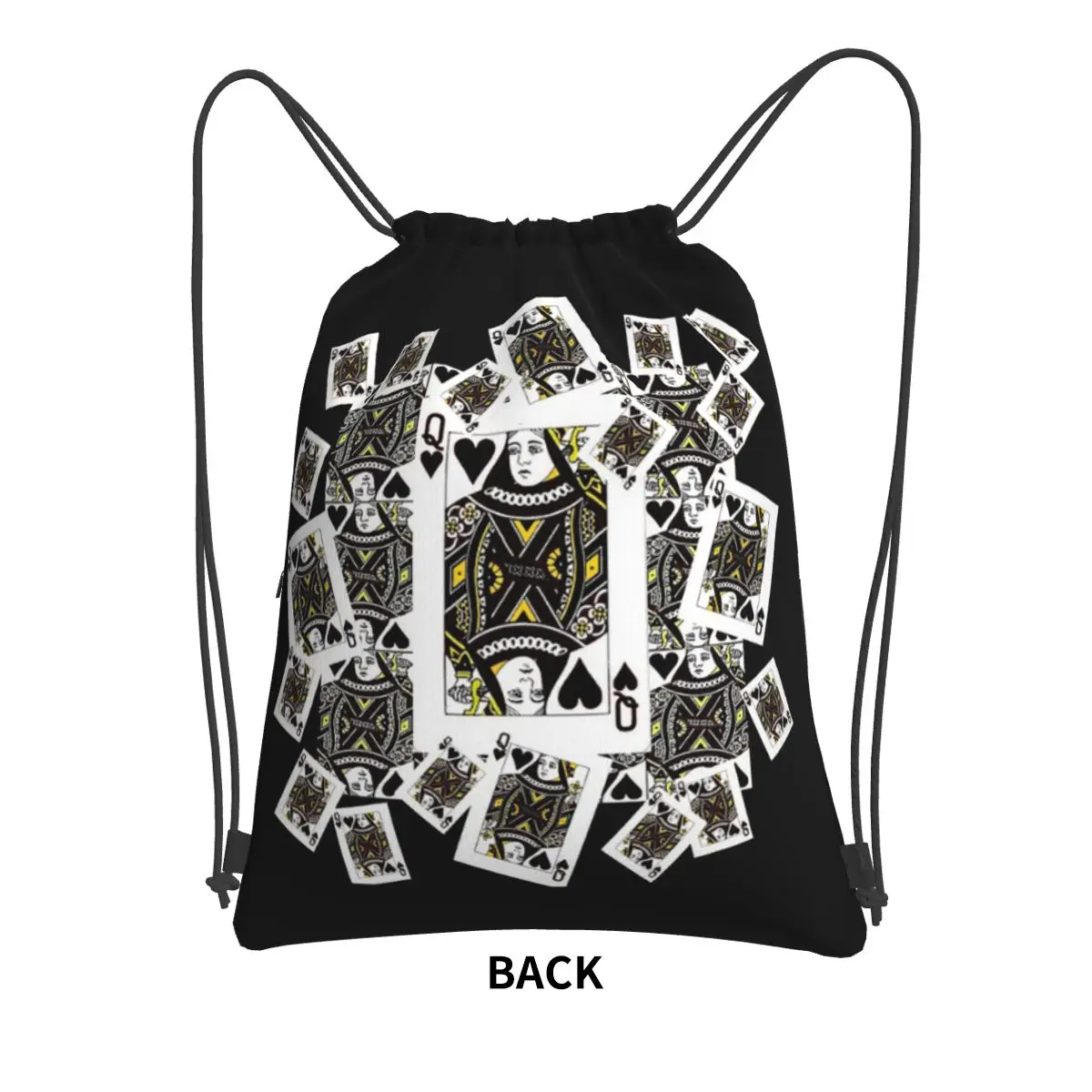 Casino Nights Red Queen Of Hearts Backpacks Casual Drawstring Bags Sundries Bag Book Bags for Travel School