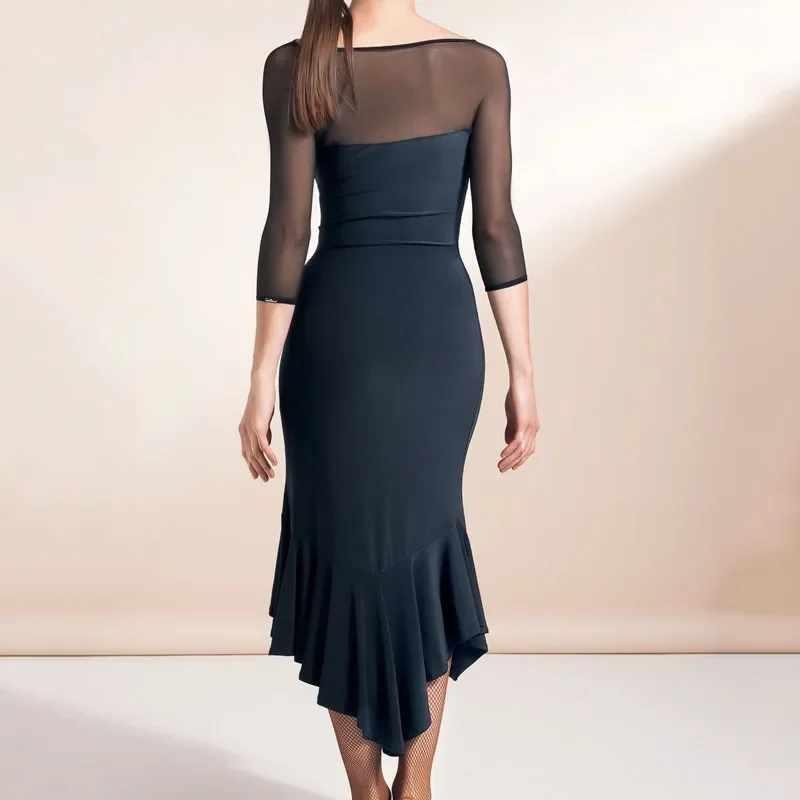 ชุดเต้นรำบอลรูมลาตินสำหรับผู้หญิง ชุดเต้นชาช่า แซมบ้า สำหรับการแข่งขัน ชุดเต้นลาติน ผลิตในจีน รับสั่งตัดตามขนาด