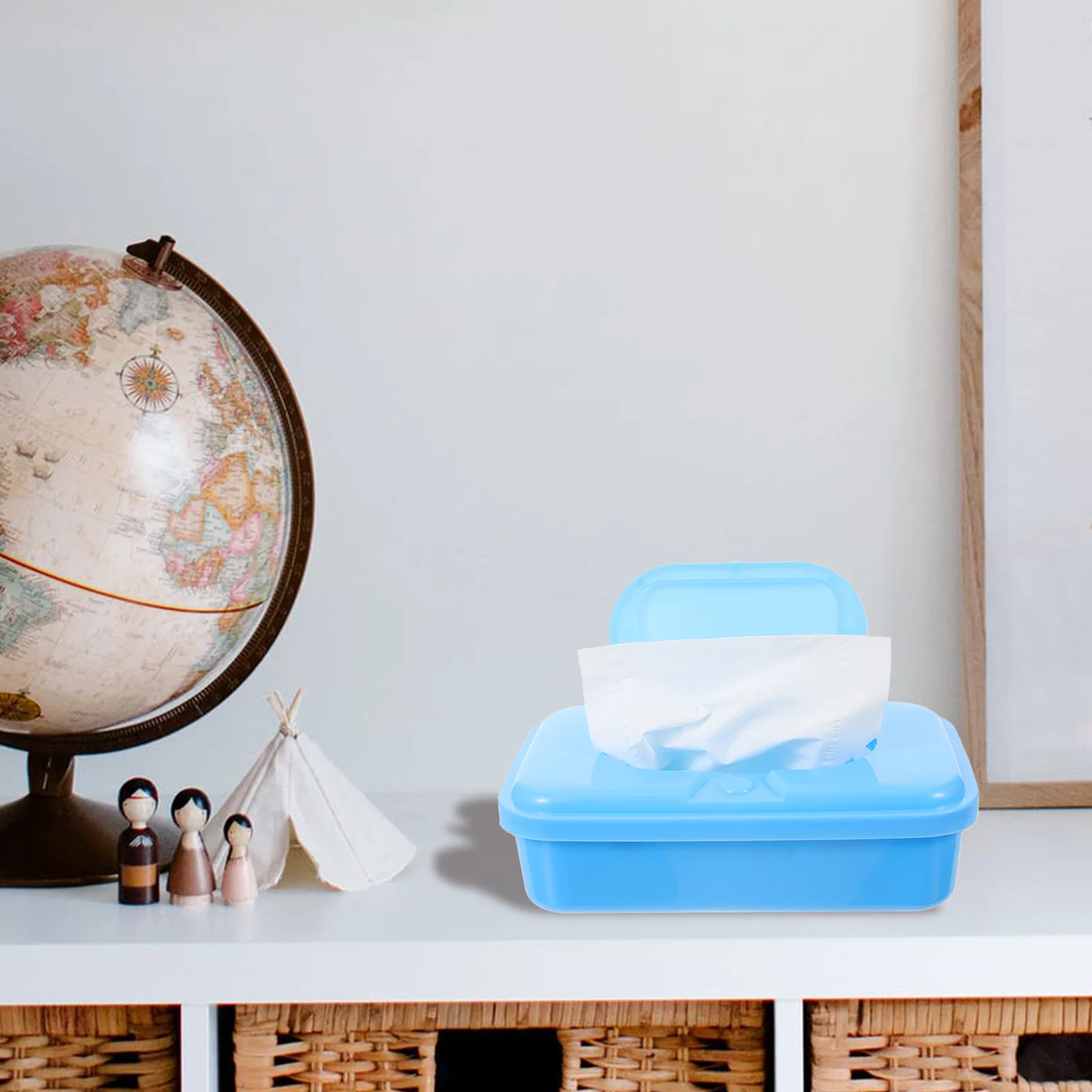 

3pcs Wipes Dispenser Reusable PP Plastic Container 55mm Height Random Color Bathroom Bedroom Kitchen Travel Storage