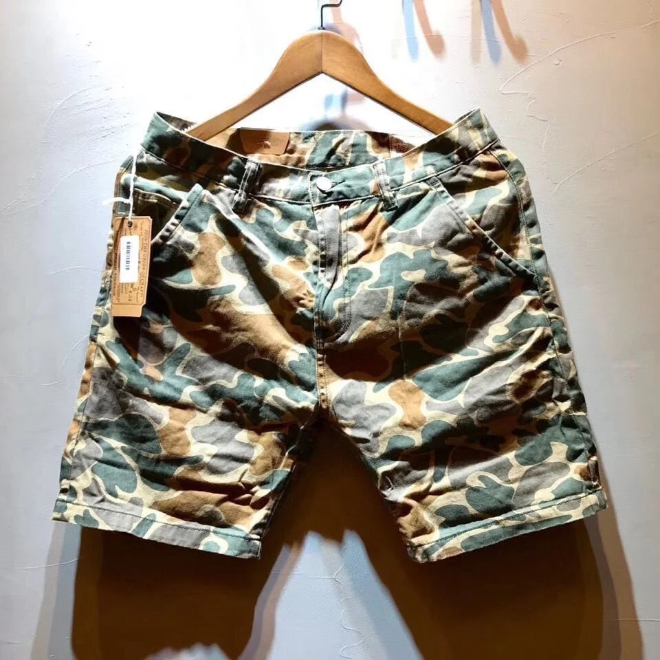 

Летние американские ретро камуфляжные orts для спецназа, мужская свободная рабочая одежда с пятью точками, повседневные брюки средней длины, молодежная энергетическая одежда...