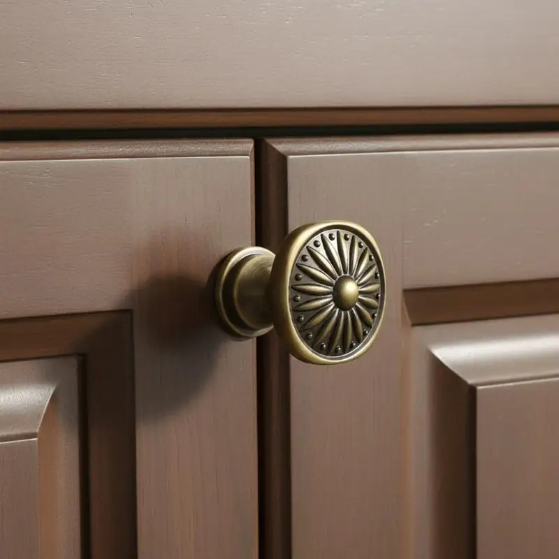 Premium Brass Furniture Handles, Elegant French Vintage Style, Sturdy Knobs, Decorative Pull Hardware for Cabinets and Drawers