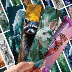 Marcapáginas decorativo de animales salvajes, Etiquetas de página de lectura, tarjetas de etiquetado de libros, suministros para estudiantes, tarjetas de mensaje de regalo de graduación, 30 piezas