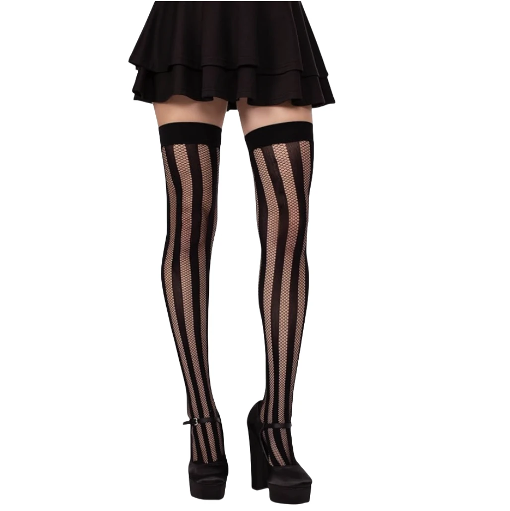 

Sexy Stockings Striped Breathable Mesh Socks for Women Underwear Sexy Lingerie Party Wear Knee High Stockings