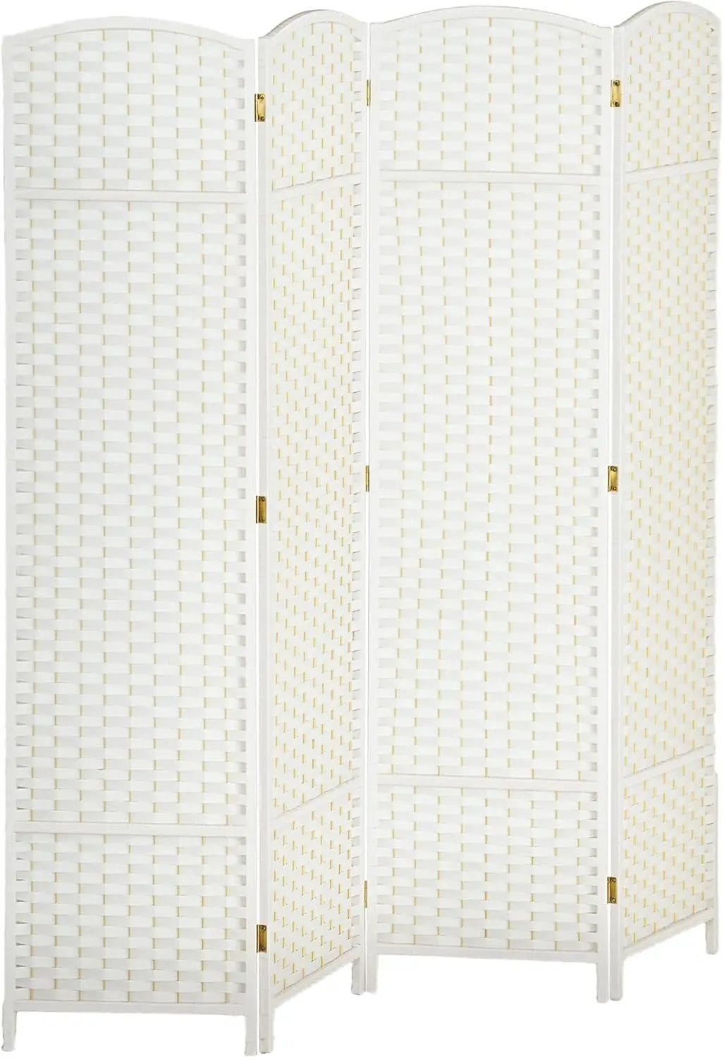 

Room Divider, 4 Panel Folding Privacy Screen, 5.6' Tall Freestanding Wall Partition for Home Office, Bedroom, White