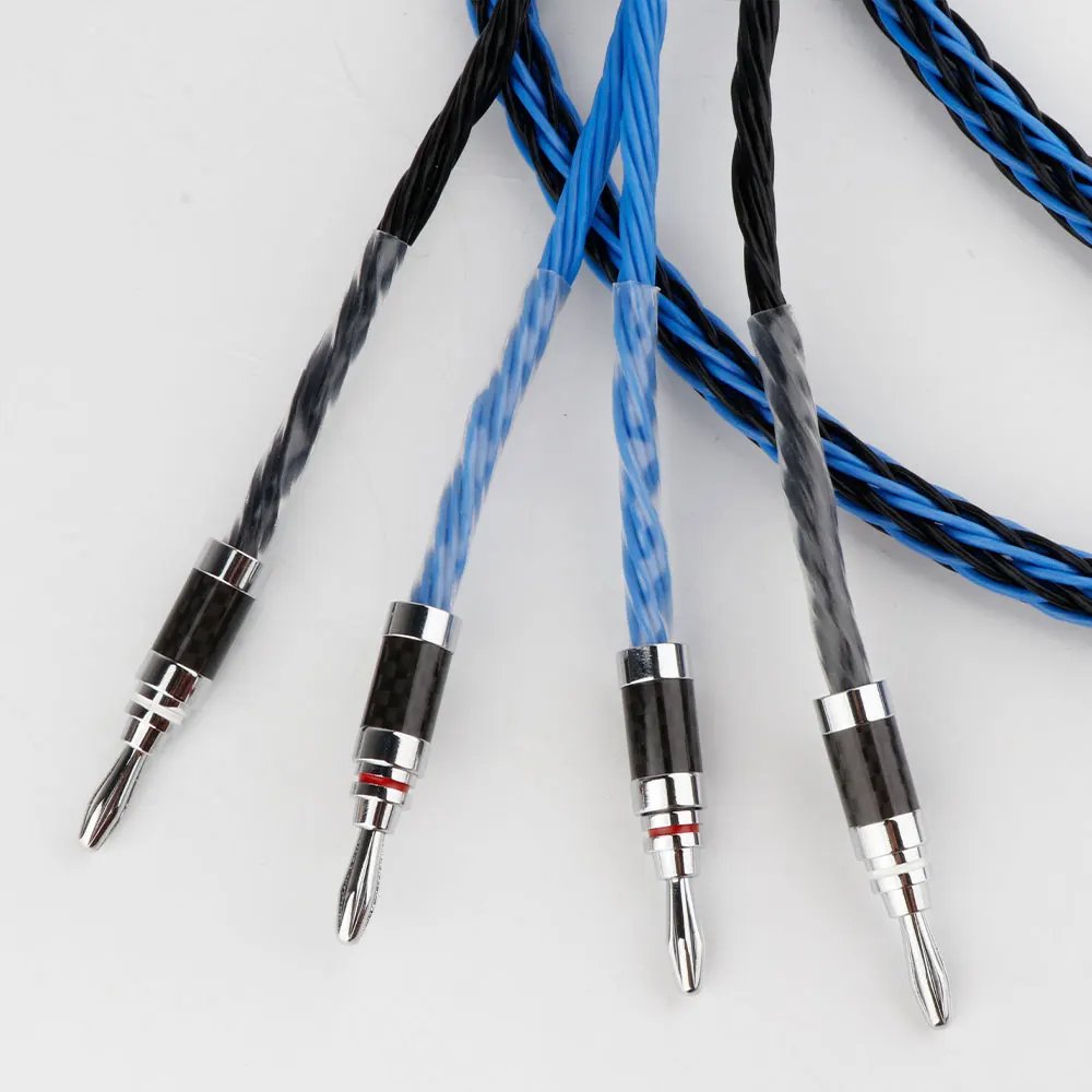 Paar 16-adriges Lautsprecherkabel Audio-Lautsprecherkabel HiFi-Verstärker-Lautsprecherkabel mit Bananenstecker und Y-Spade-Verbindung – Detail 5