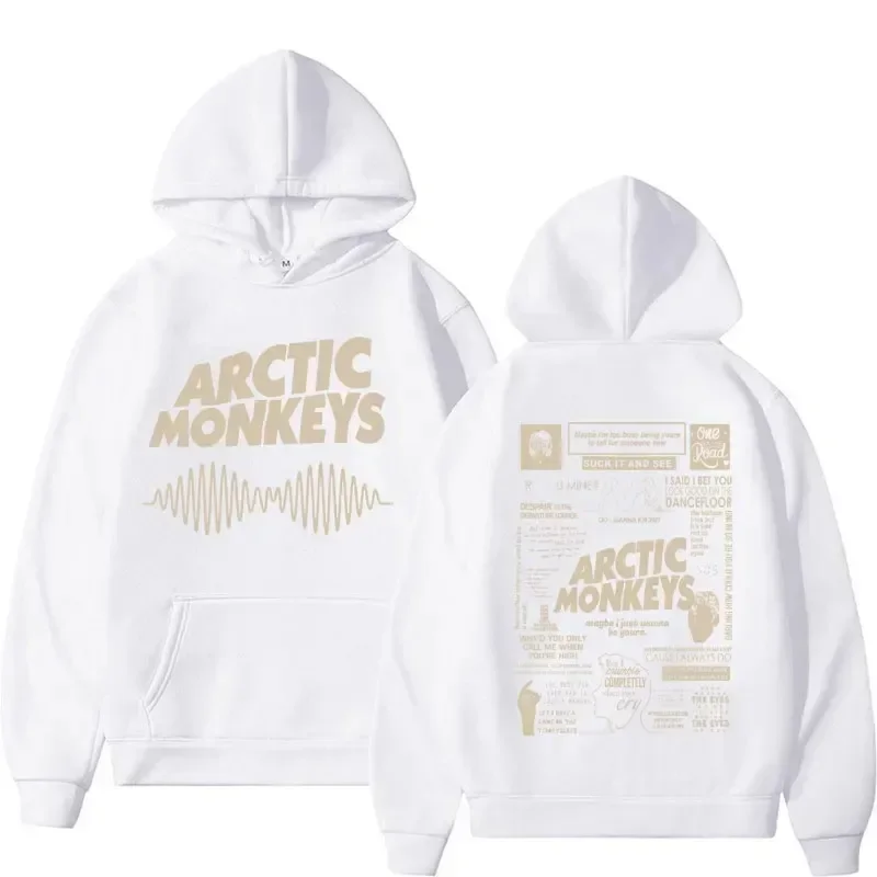 الرجعية قرود القطب الشمالي جولة الموسيقى مزدوجة الوجهين طباعة هوديس الرجال النساء Harajuku البلوز Y2K هوديي الشارع الشهير