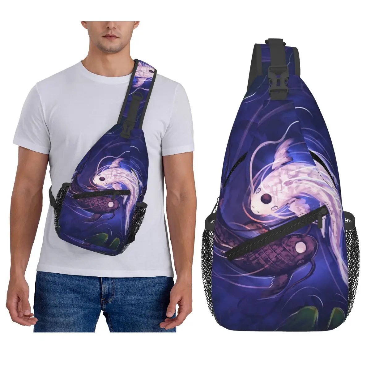 

Инь Ян кои рыба нагрудная сумка мужской слинг рюкзак через плечо нагрудная сумка дорожный походный рюкзак сумка на плечо