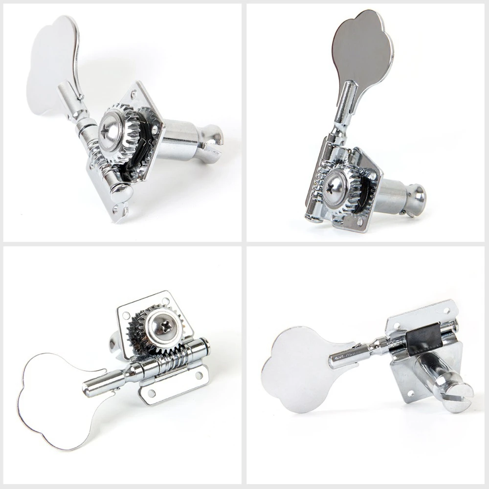 4Pcs Guitar Tuning Pegs Electric Bass Tuner Peg Guitar Open Gear Tuning Pegs Machine Heads for Fender Jazz Bass Guitar Silver