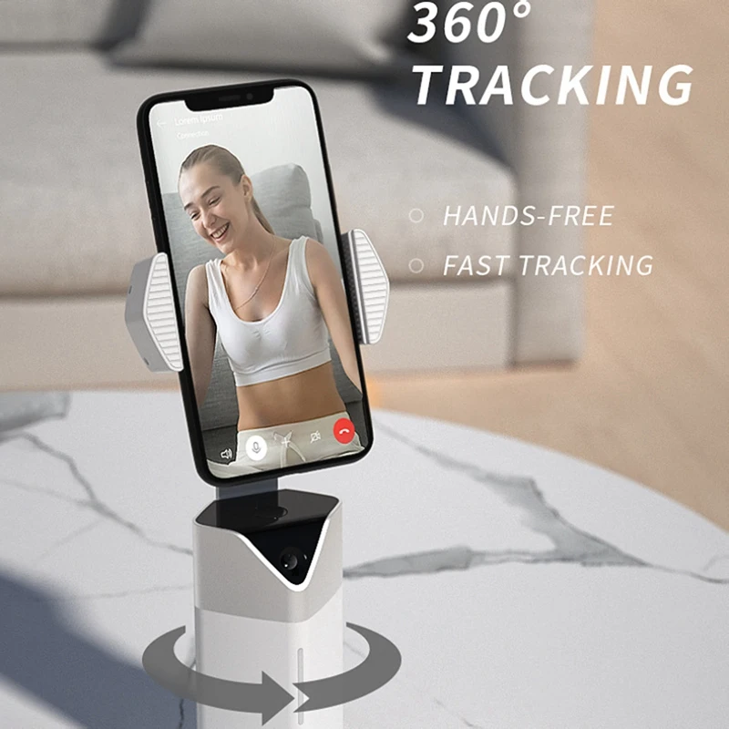 AI 360° Rotation Auto Tracking Smartphone Holder Tripod Gesture Control Gimbal Stabilizer For Live Vlogging